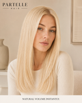Topper per capelli in fibra resistente al calore con pizzo frontale e monofilamento superiore – Pizzo frontale, riga libera