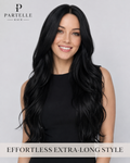 Extra-Long Black Synthetic Wig – 70cm, Center Part & Soft Layers