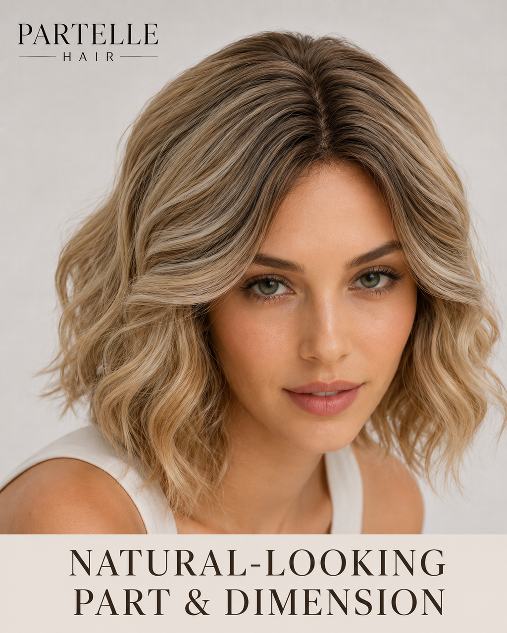 30cm Rooted Blonde Synthetic Bob Wig – Center Part, Soft Waves