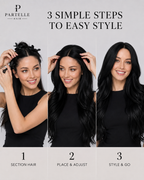 Extra-Long Black Synthetic Wig – 70cm, Center Part & Soft Layers