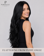 Extra-Long Black Synthetic Wig – 70cm, Center Part & Soft Layers