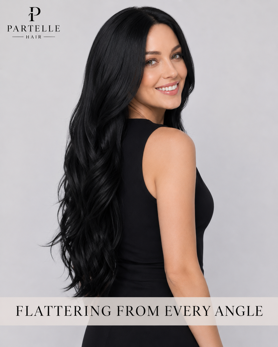 Extra-Long Black Synthetic Wig – 70cm, Center Part & Soft Layers
