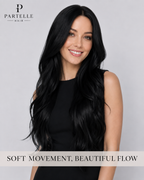 Extra-Long Black Synthetic Wig – 70cm, Center Part & Soft Layers