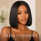 Parrucca bob liscio e squadrato con capelli 100% umani – Chiusura glueless 5x5, riga libera
