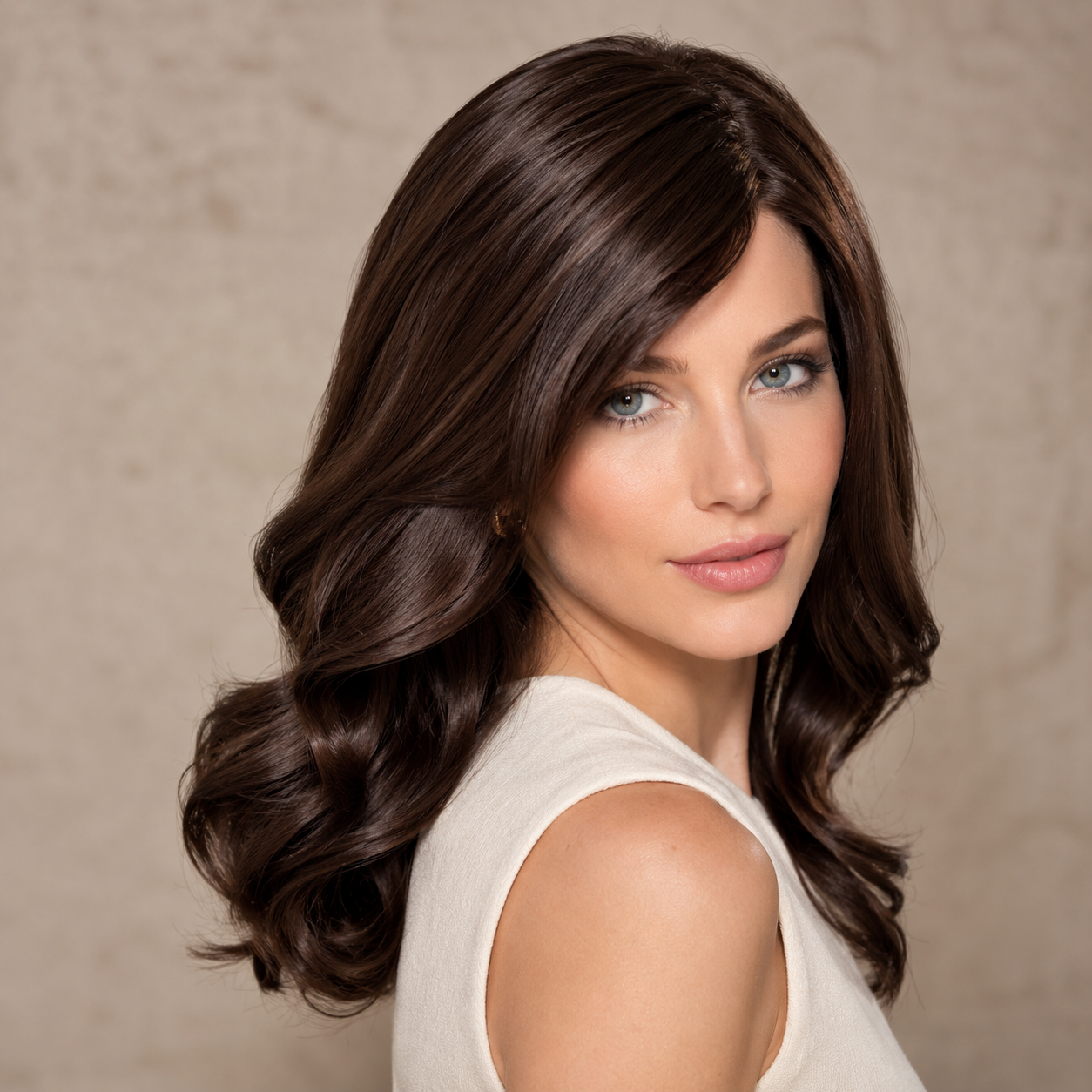 Parrucca Lunga – 54 cm, 100% Capelli Veri