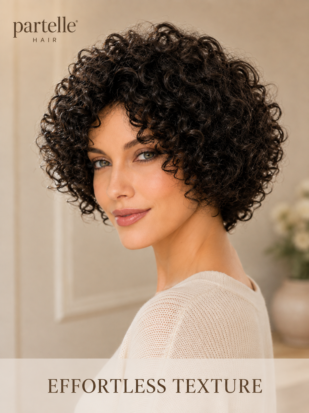 Short Curly Wig – Dark Chocolate Brown, Defined Curls & Natural Volume