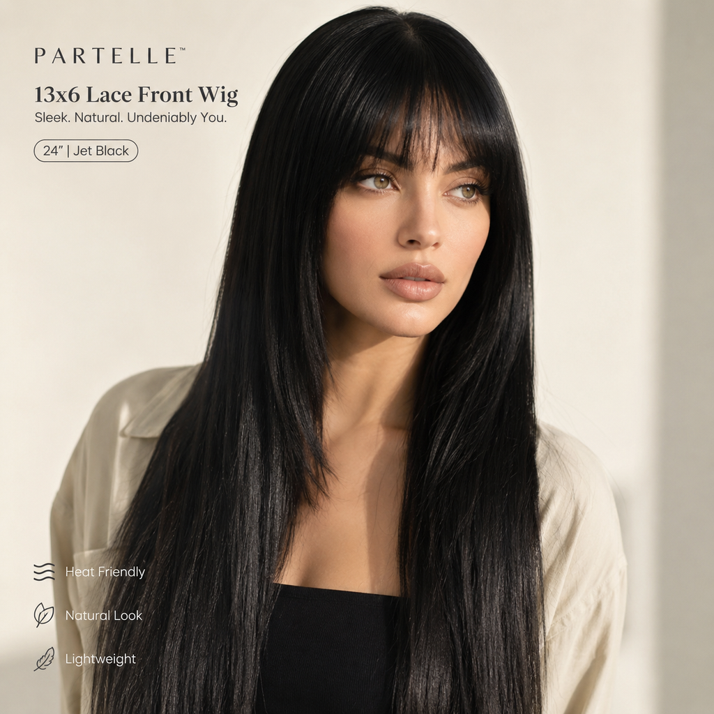 Parrucca di capelli umani setosi da 10 pollici con frangia