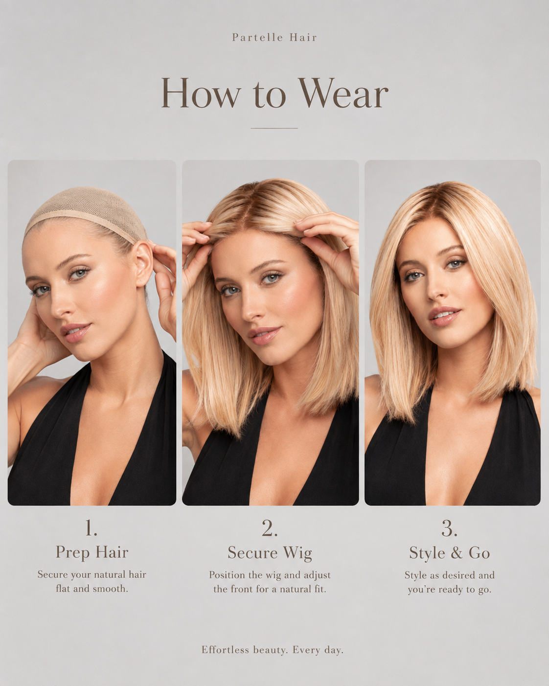 Parrucca Lunga – 54 cm, 100% Capelli Veri