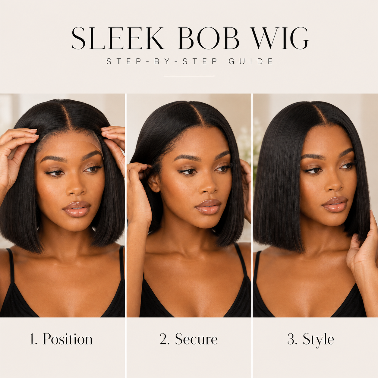 Parrucca bob liscio e squadrato con capelli 100% umani – Chiusura glueless 5x5, riga libera