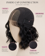 Parrucca in capelli veri “Wear and Go” senza colla – Anteriore in pizzo, 12 pollici