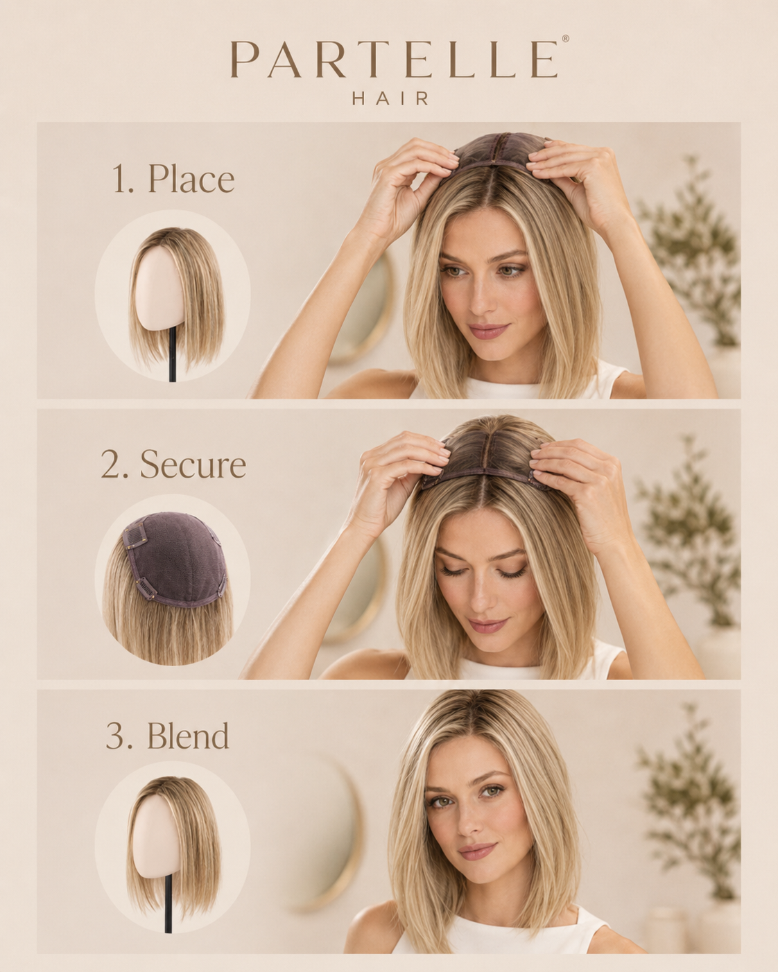 Extension a clip per capelli umani Orbit – Lace Front, riga libera