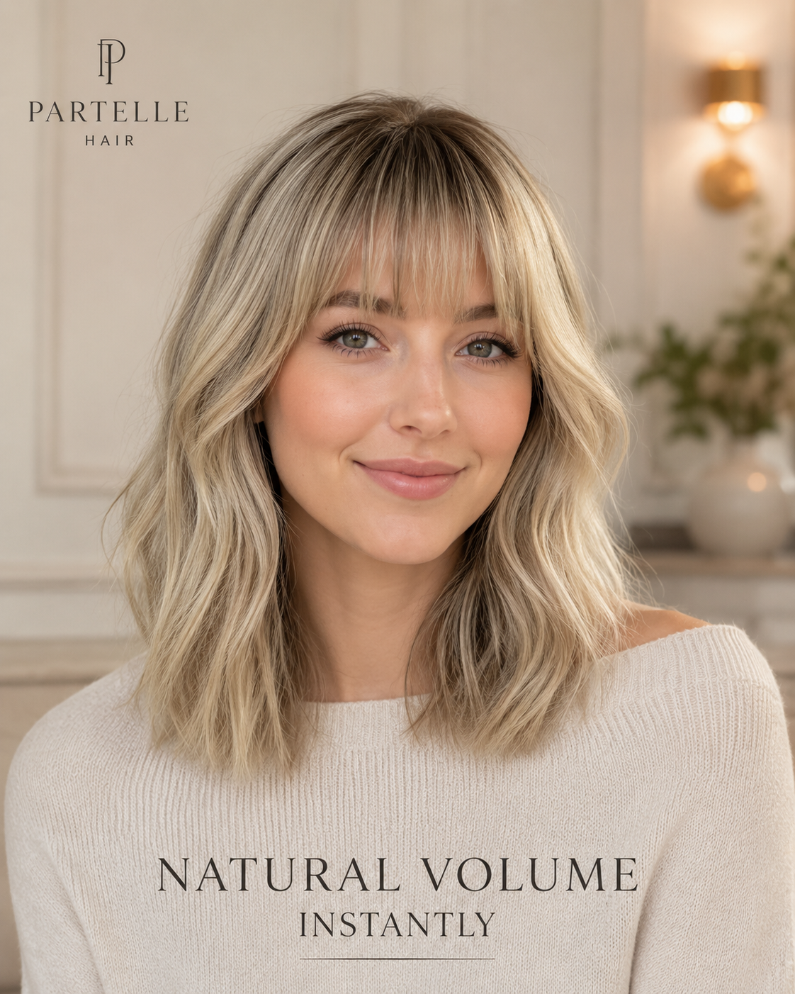 Topper di capelli sintetici da 12 pollici con frangia