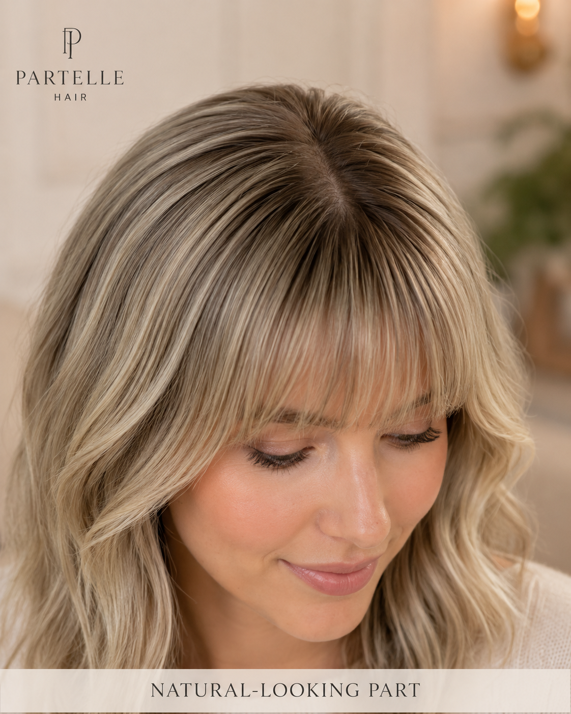 Topper di capelli sintetici da 12 pollici con frangia