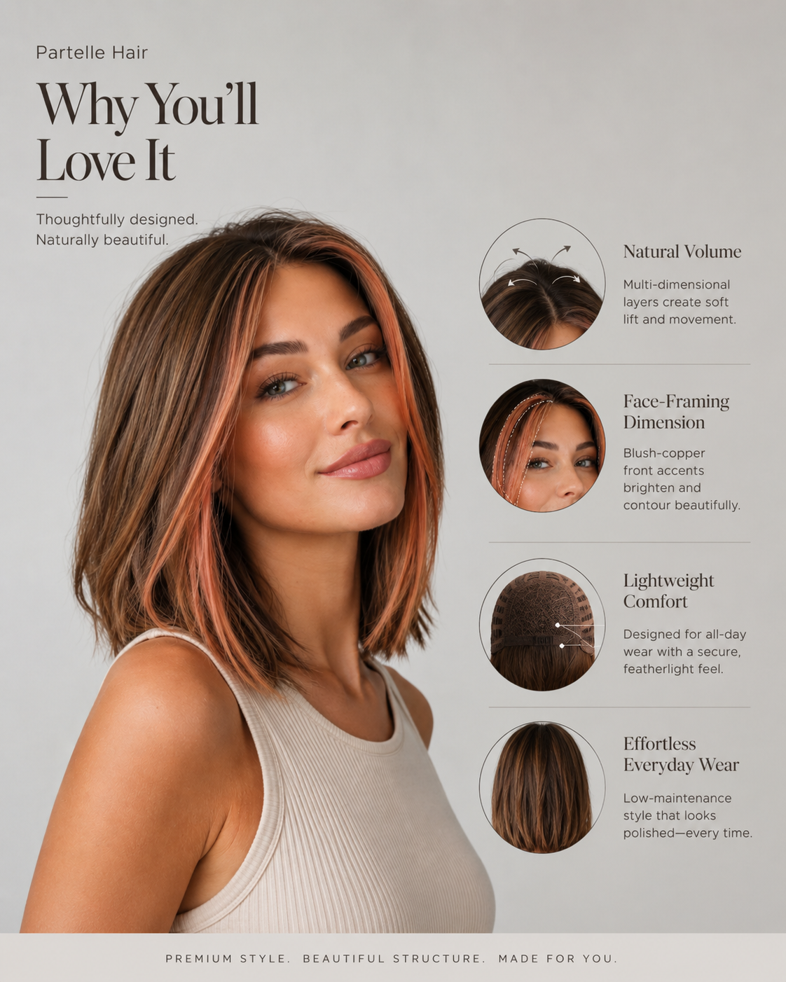 Treasure Soft Heat-Resistant Synthetic Fiber Wig – Lace Front, Free Parting