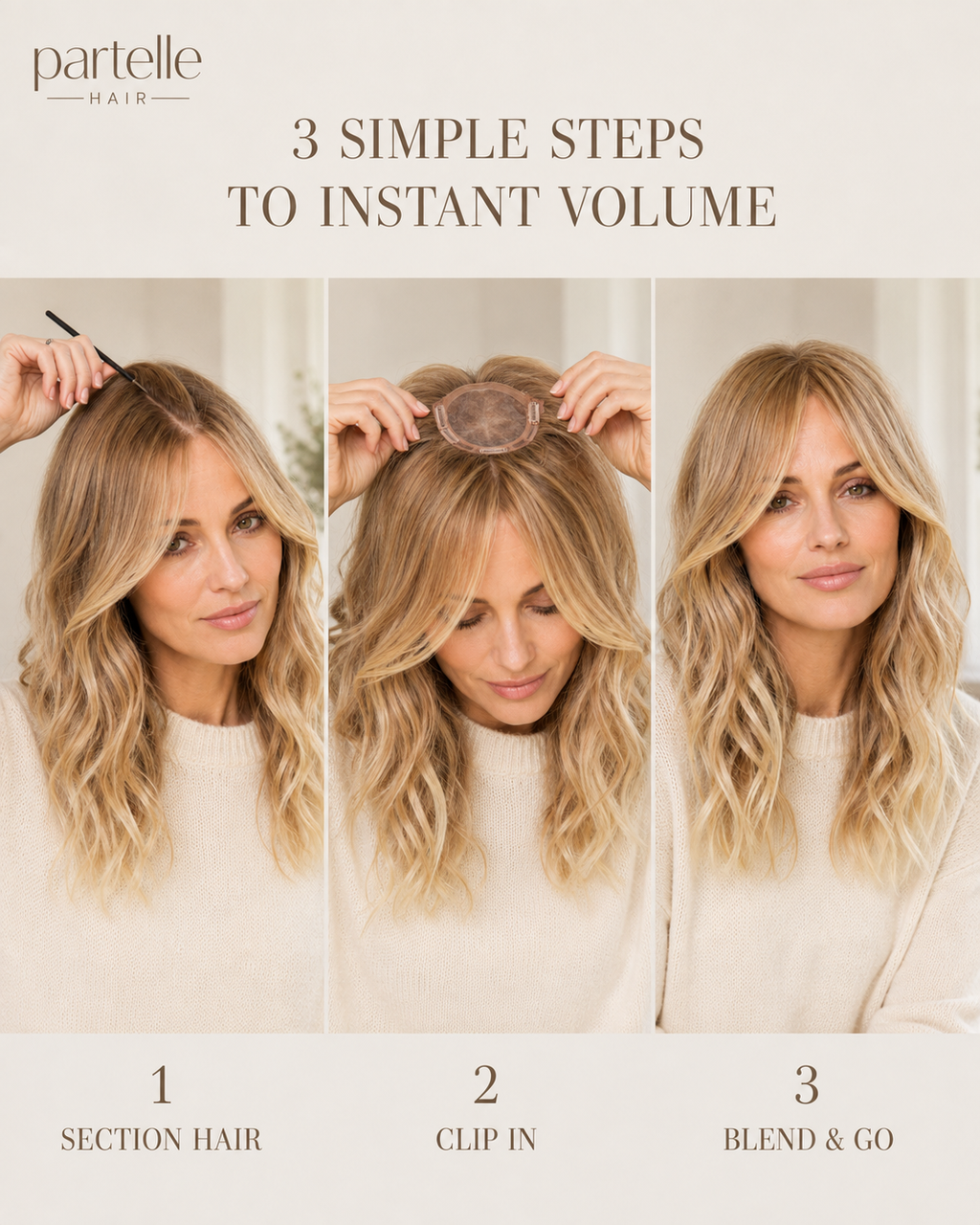 Long Curly Hair Topper – 45cm, Heat-Resistant Fiber