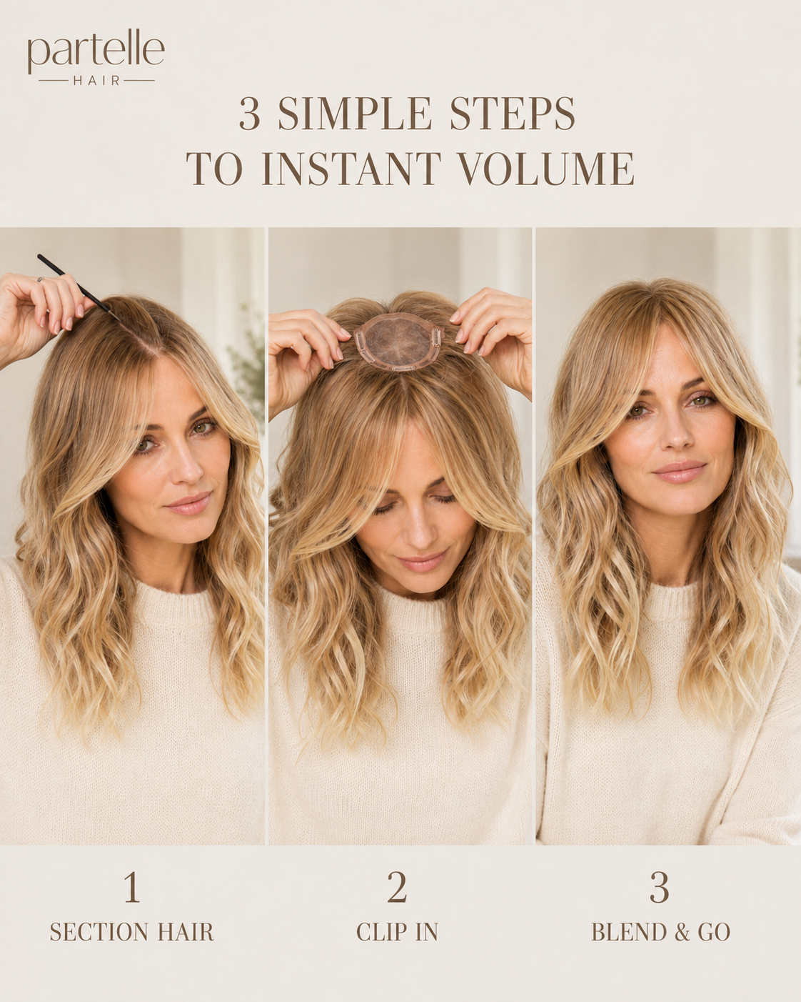 Long Curly Hair Topper – 45cm, Heat-Resistant Fiber