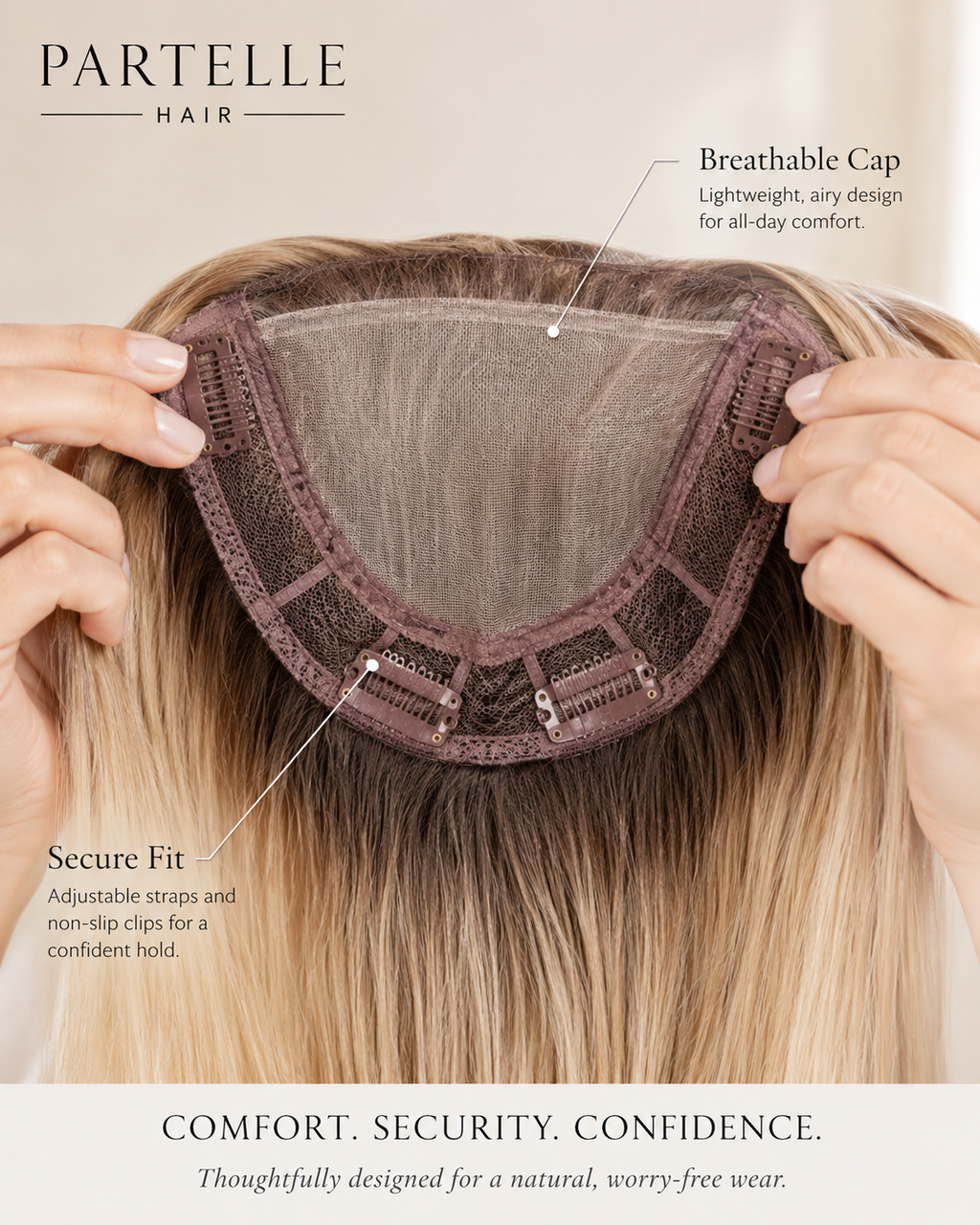 Topper per capelli in fibra resistente al calore con pizzo frontale e monofilamento superiore – Pizzo frontale, riga libera