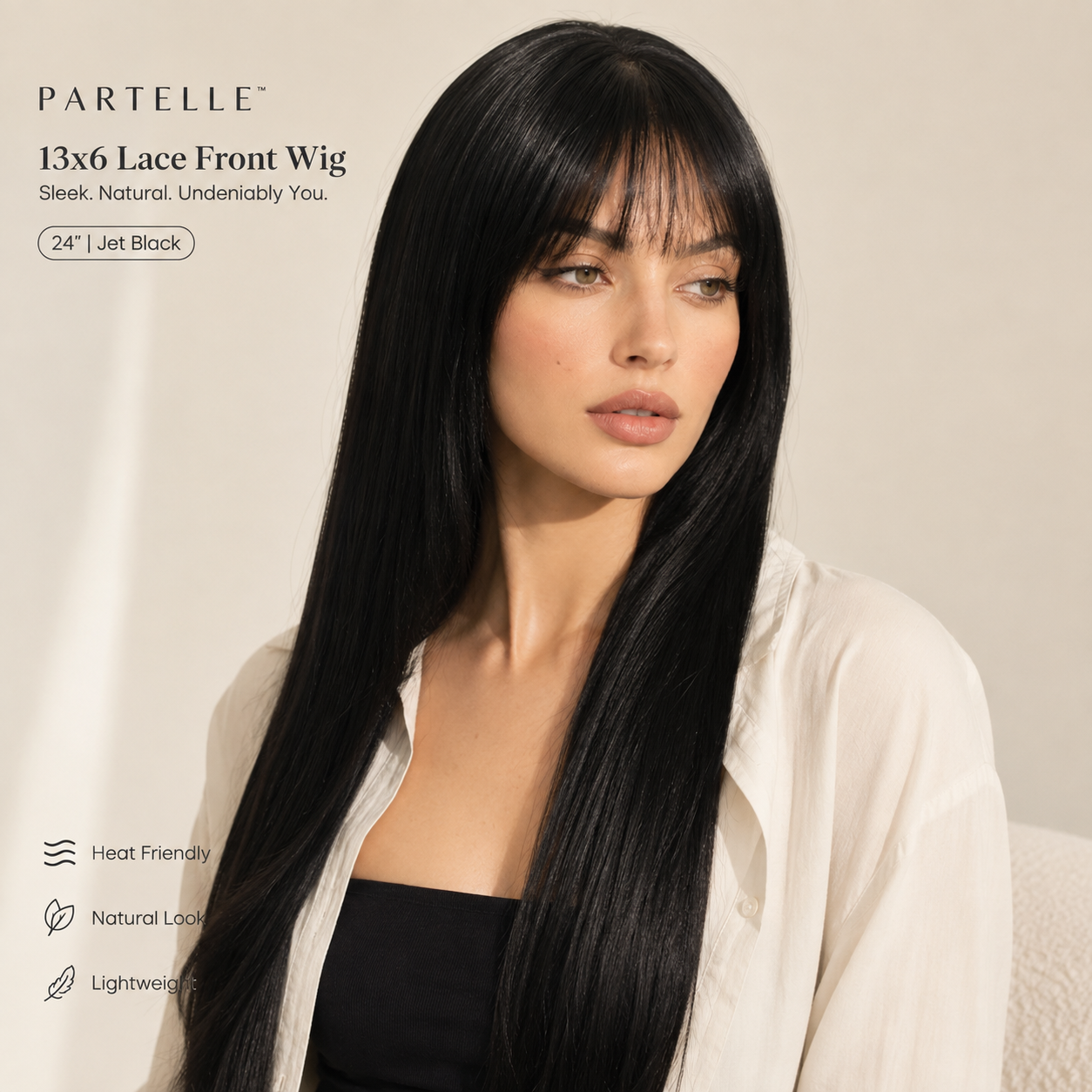 Parrucca di capelli umani setosi da 10 pollici con frangia