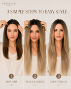 Dark Rooted Sandy Blonde Synthetic Wig – Long Straight Hair, Center Part & Lightweight Comfort Cap