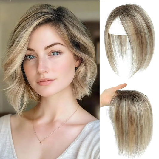 10-Inch Human Hair Topper for Thinning Crown – 8 × 12 cm Lace Base