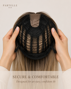 Dark Rooted Sandy Blonde Synthetic Wig – Long Straight Hair, Center Part & Lightweight Comfort Cap