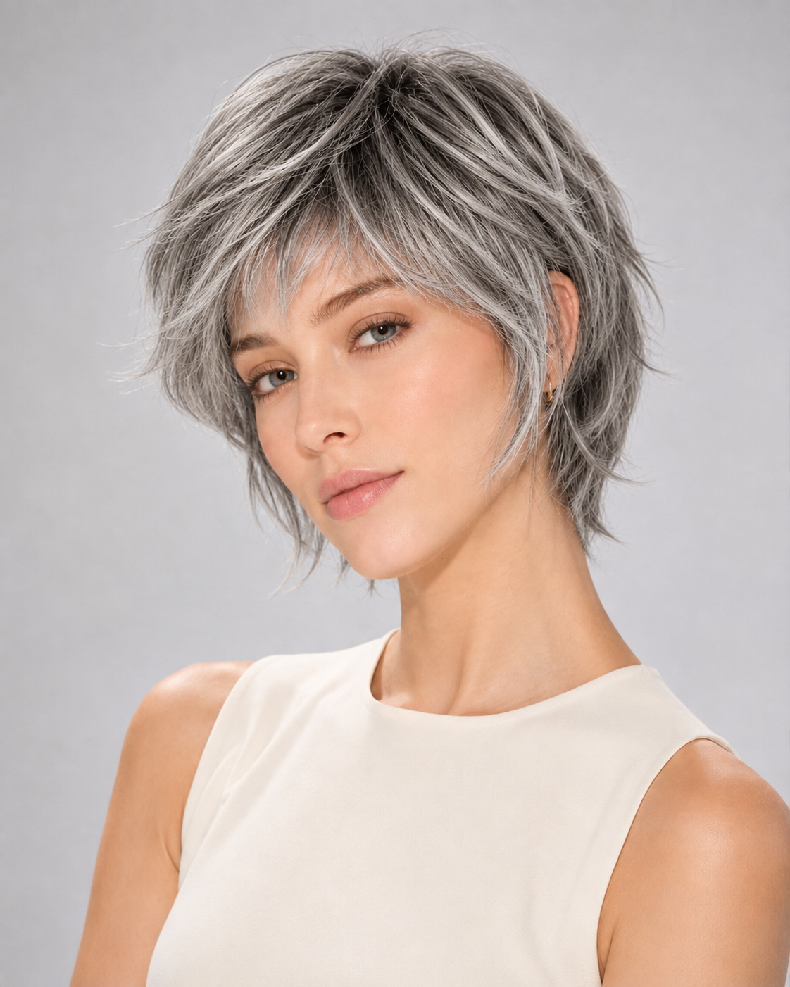 Parrucca in fibra sintetica resistente al calore Escape Soft – Lace Front, riga libera